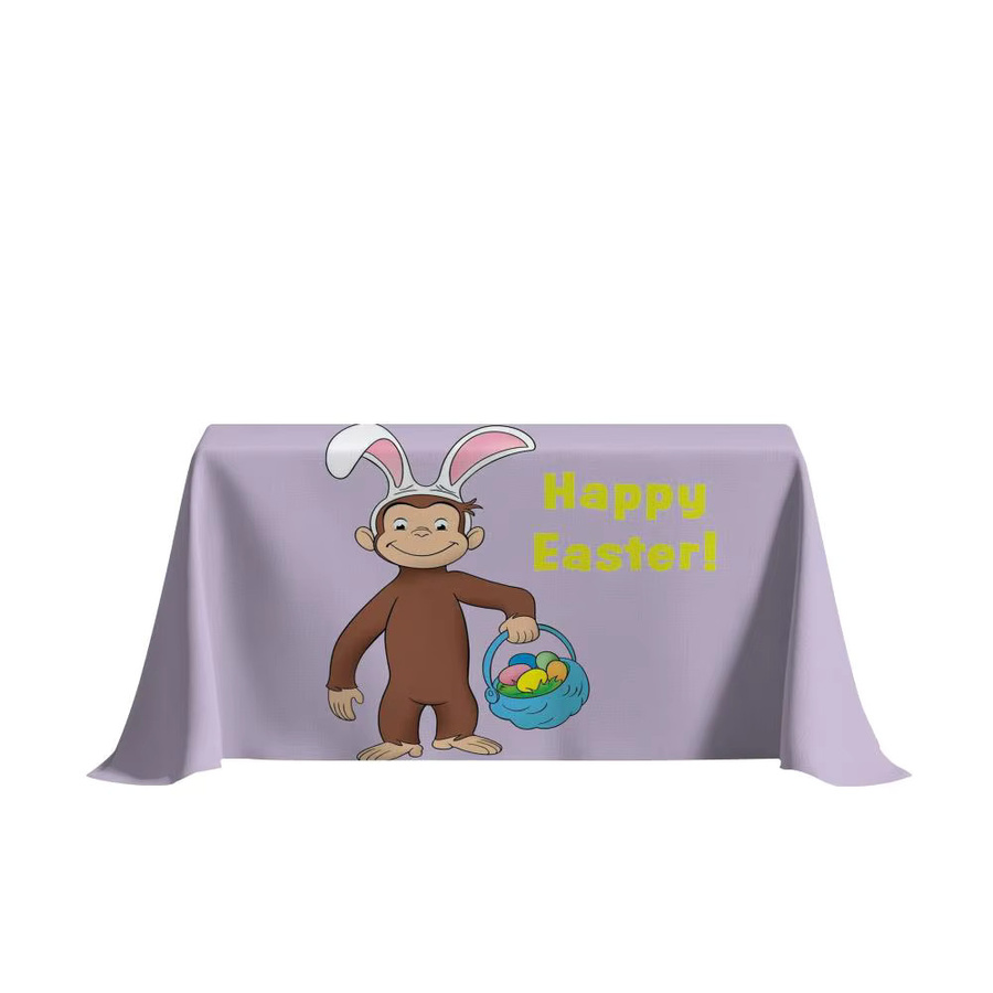 Schmutzabweisende G-George Cartoon-Tischdecke aus Polyester in Schwarz und Lila, rechteckig - Bild 4