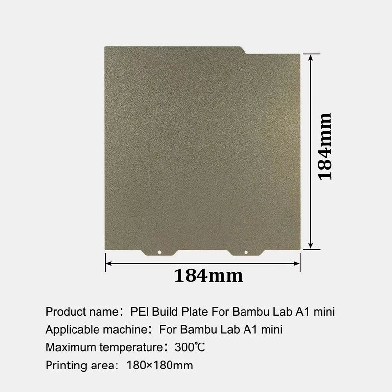 Bambu Lab Doppelseitige Federstahl-Druckplatte für A1 Mini mit PEI und PEO Beschichtung, B/B: 184 x 184 mm - Bild 4