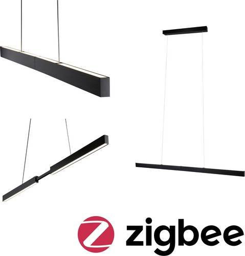 Paulmann Pendelleuchte 78024 LED in Schwarz gebürstet, dimmbar mit Fernbedienung und ZigBee, RGBW Up-Down Lichteffekt, höhenverstellbar - Bild 1