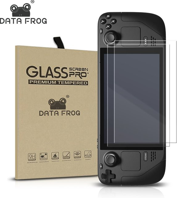 DATA FROG 2 Stück Displayschutzfolie aus gehärtetem Glas für Steam Deck, transparent, 9H HD kratzfest - Bild 1