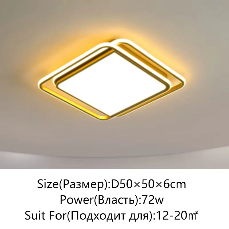 Moderne LED Deckenleuchte TRAZOS in Gold/Messing, quadratisch, warmweißes Licht - Bild 4