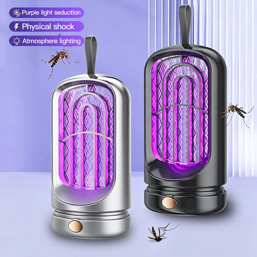 GGBEE Tragbarer Elektronischer Insektenvernichter in Silber – Physikalische Mückenlampe und Fliegenklatsche zur Insektenbekämpfung - Bild 2