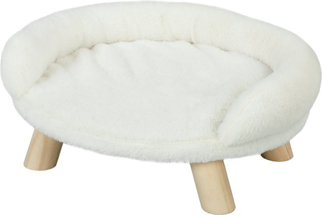 PawHut Haustiersofa aus Plüsch und Kiefernholz in Cremeweiß, B/T/H: 47 x 40 x 20 cm - Bild 2