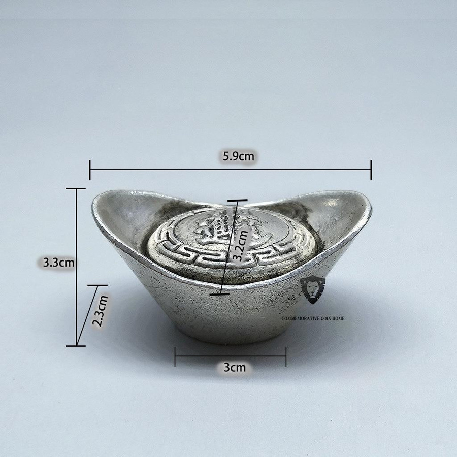 Queen mall Antiker Silberbarren im Stil der Qing-Dynastie aus Silber und Kupfer - Bild 2