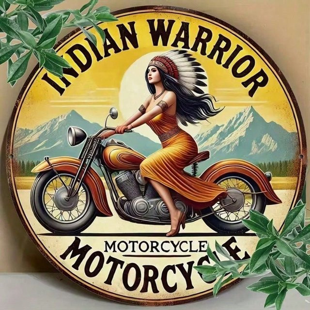 CIFBUY Vintage Motorrad Rundes Wandschild aus Aluminium-Blech, Durchmesser: 30,48 cm, Multicolour - Bild 1