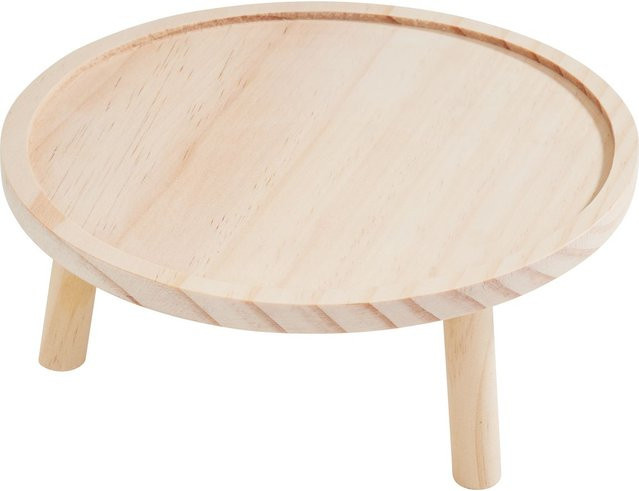 VBS Deko-Holztablett Rund in Beige mit Füßen, Durchmesser: 20 cm, Höhe: 8 cm - Bild 1