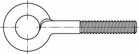 TOOLCRAFT Gewindeösen Typ 48 aus verzinktem Stahl, M8, Ø x L: 8mm x 60mm, Augendurchmesser: 12mm, 50 Stück - Bild 1