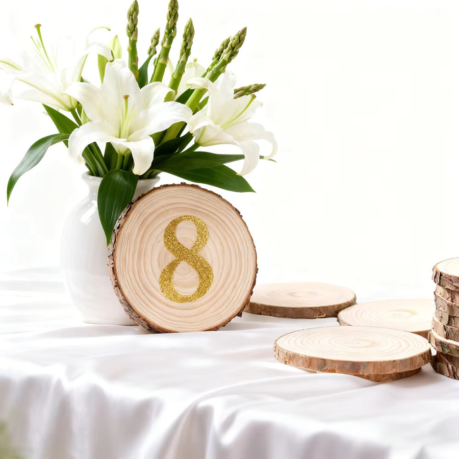 Natürliche runde Holzscheiben in Braun für DIY Bastelarbeiten und Dekoration, Durchmesser: 1 bis 19 cm - Bild 4