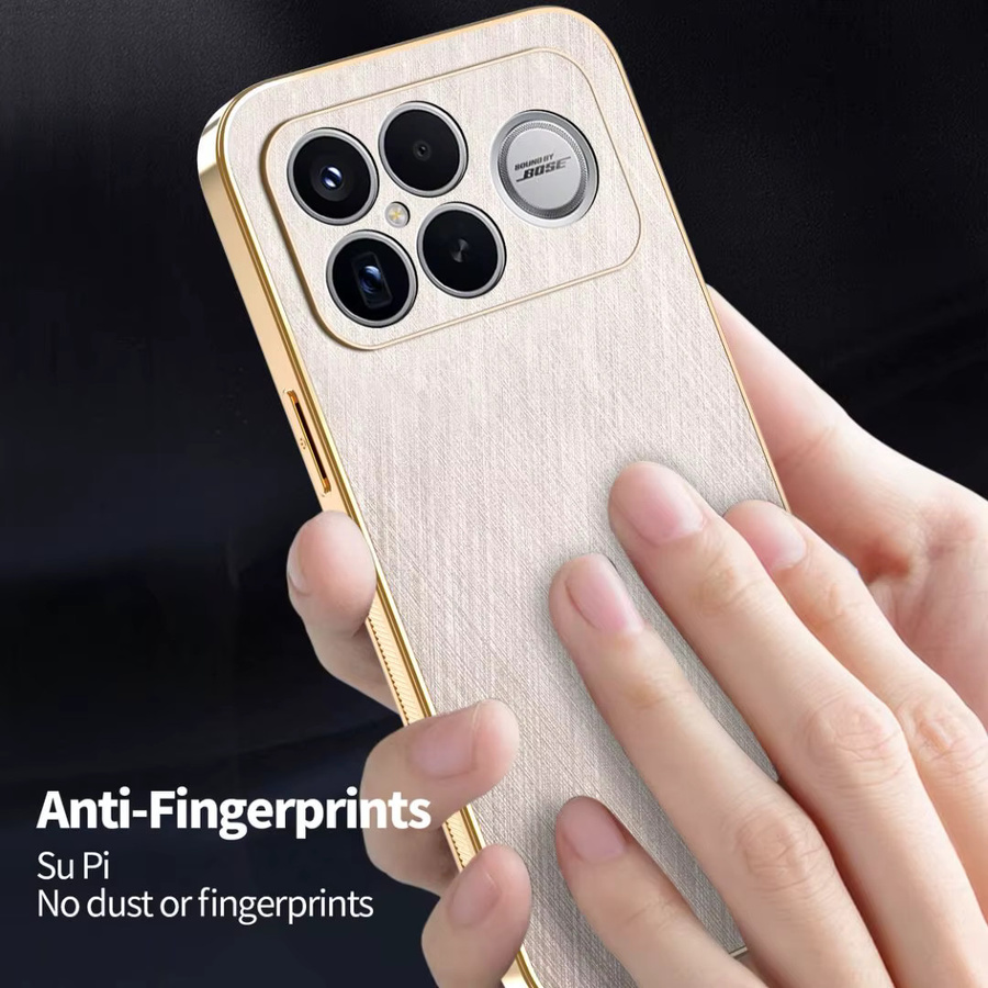 Stoßfeste Leder-Schutzhülle in Gold für Xiaomi Poco F8 Pro, Xiaomi Poco F8 Ultra und Redmi K90 Pro Max 5G - Bild 4
