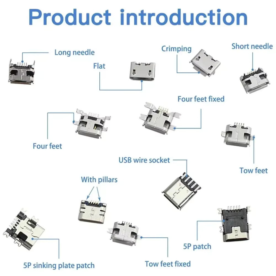 240 Teile Micro USB Stecker Kit mit 24 Modellen für SMD und DIP Lötarbeiten in Silber - Bild 4