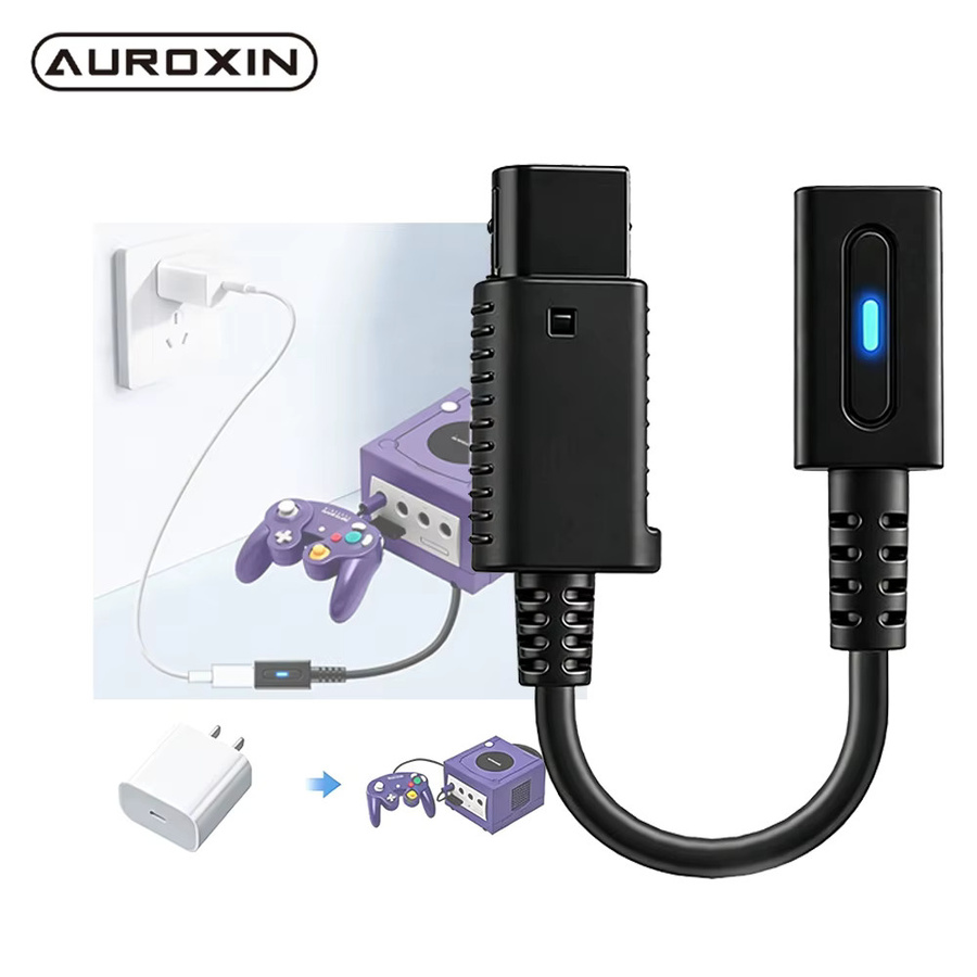 Auroxin USB-C Ladekabel 36W PD für NGC GameCube Konsole mit blauer LED-Anzeige, Länge: 1,8 m - Bild 2