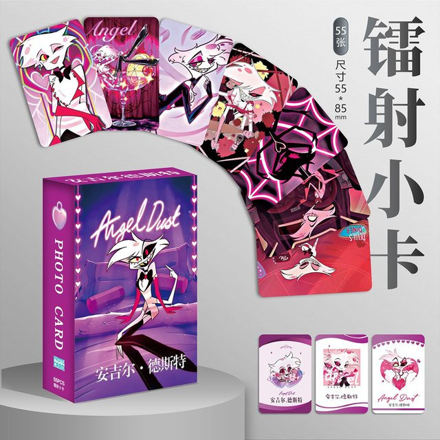 Bandai Hazbin Hotel Angel Dust, 55-teiliges Set, Laser LOMO Karten, doppelseitig - Bild 1