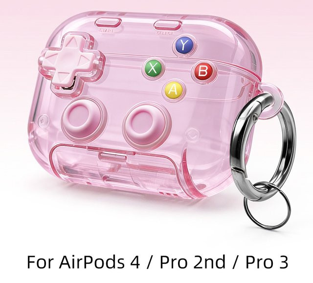 Transparente und weiche Schutzhülle für Apple AirPods 2 und AirPods 3 mit Ständer in Pink und Transparent - Bild 1