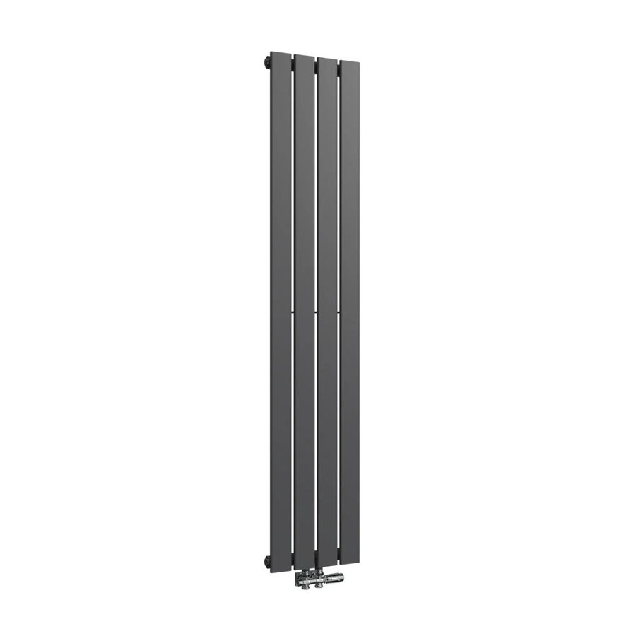 Emke Flach Badheizkörper Schwarz Vertikal Einlagig B: 160 cm, T: 30 cm, Leistung: 557W - Bild 2