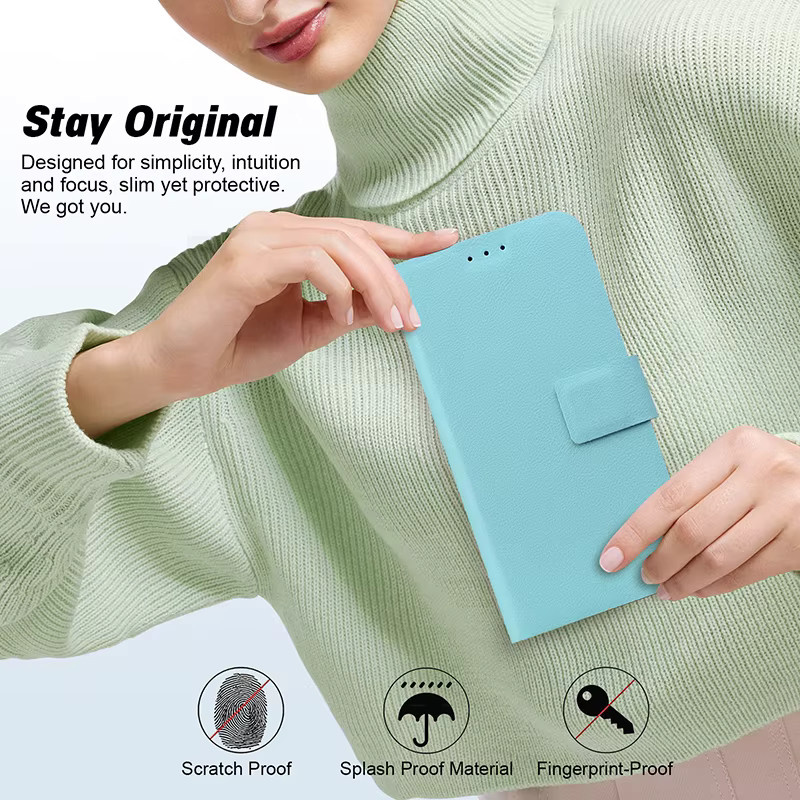 Magnetische Leder-Handyhülle als Flip Cover Wallet Case für Huawei P10 P20 P30 P40 P50 Pro Mate 10 20 Lite Mate 20 Pro in Blau - Bild 2
