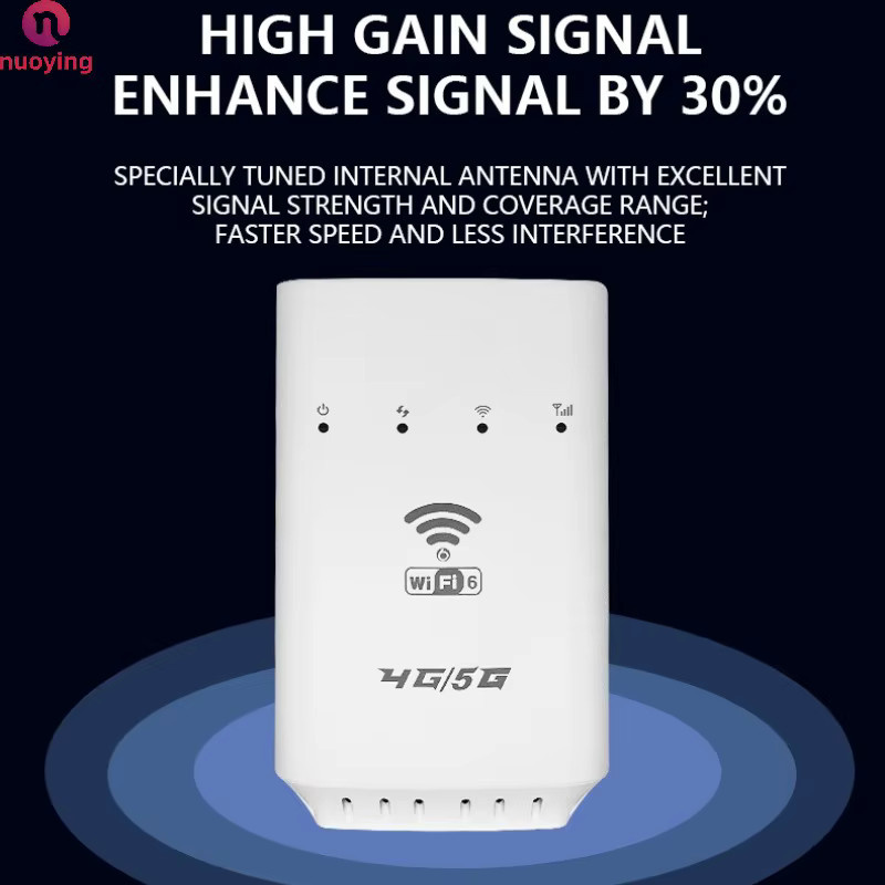 NUOYING 4G WiFi6 Router in Weiß mit integriertem SIM-Kartensteckplatz, 2,4GHz kabellosem Hotspot, USB Typ-C und WAN/LAN-Anschluss für dein Heimnetzwerk - Bild 4