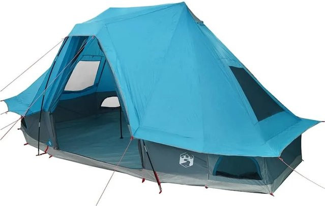 vidaXL Familien-Tipi-Zelt mit Dach in Blau, B/T/H: 466 x 310 x 240 cm - Bild 1