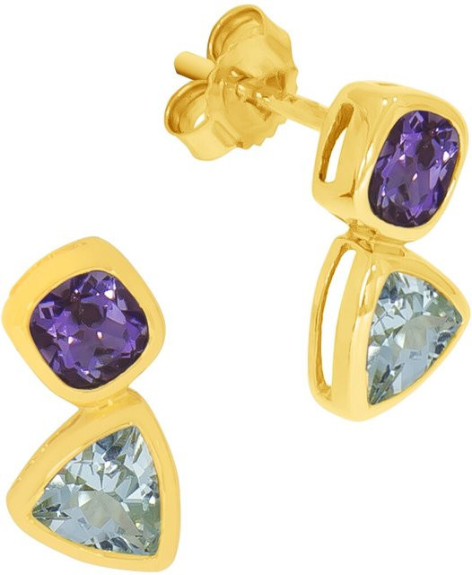 Ellen K. Ohrringe 375 Gold, Blautopas, Amethyst, Damen - Bild 1