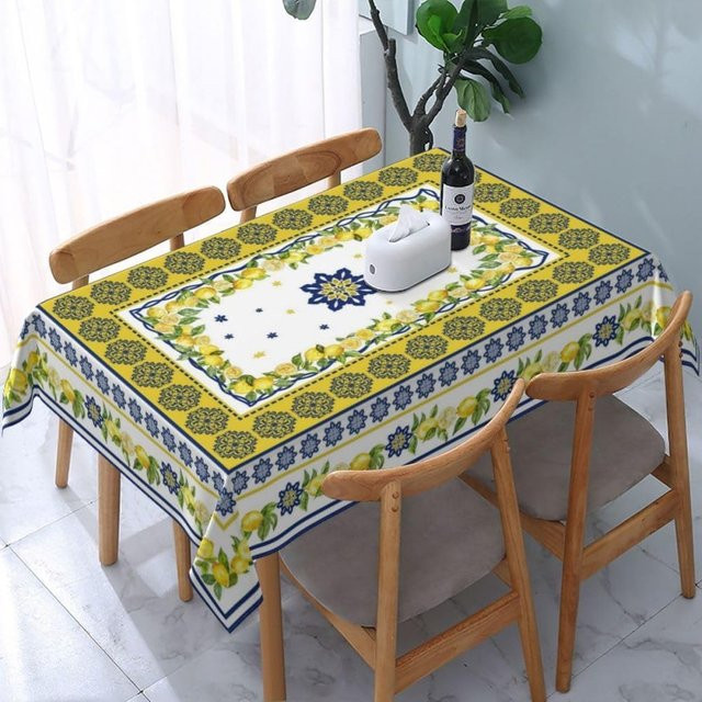 Wasserdichte Tischdecke JMG Household Supplies Sommer Zitrone, Gelb, Rechteckig, B: 100 cm, L: 160 cm - Bild 1