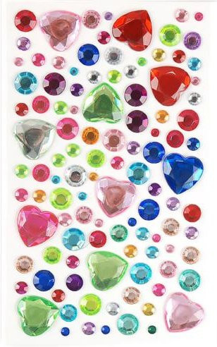 Hercules Gesichtsaufkleber Bunte Stern Strass, Glänzend, Unisex - Bild 1