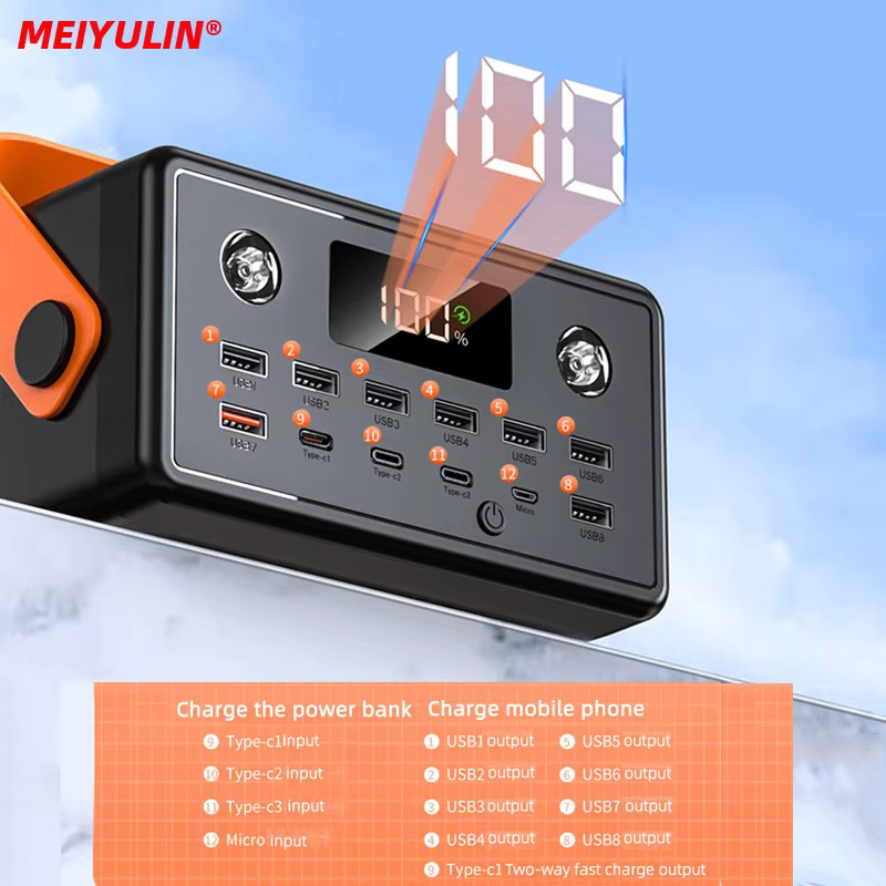 MEIYULIN Power Bank mit 160000 mAh Kapazität, PD 100 W Schnellladung, USB-C, Weiß - Bild 2
