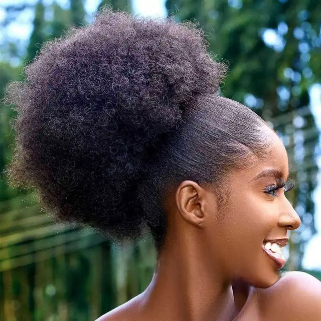 Synthetische Afro Puff Extensions, 10 Zoll, lockiges Haar, Damen - Bild 1