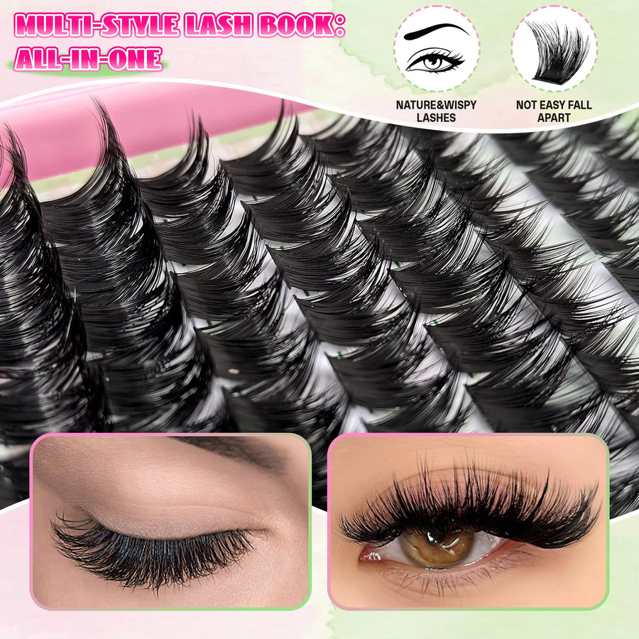 EIMNY Künstliche Wimpern, 416 Stück, natürlich, 8–16 mm, Unisex - Bild 2
