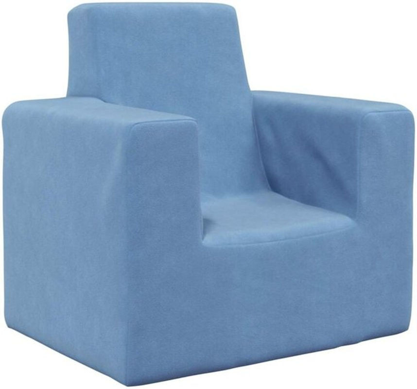 Kindersofa von vidaxl in Blau aus weichem Samt und Polyester im minimalistischen Design - Bild 1