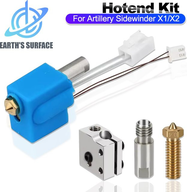 Artillery Sidewinder X1 X2 Genius Pro Hotend Zubehör Set mit Heatbreak Thermistor Heizung Heißblock und Silikonabdeckung in Mehrfarbig - Bild 1