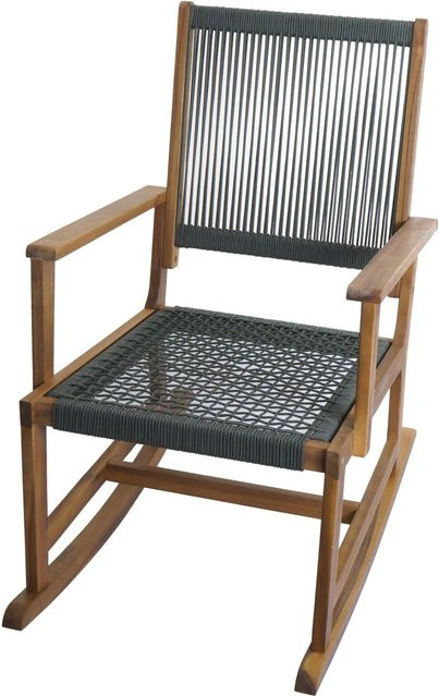 MCW Schaukelstuhl P73 aus Akazienholz mit Rope Seilgeflecht in Grün - Bild 2