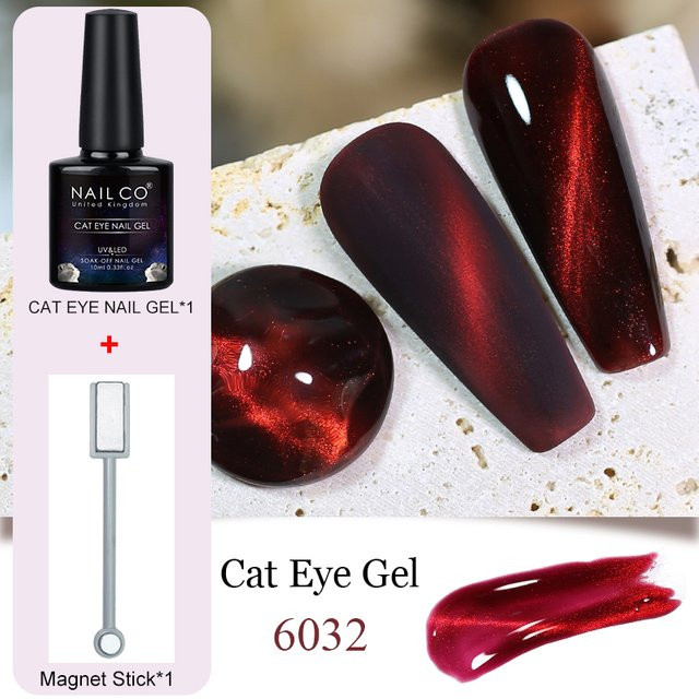 NailCO Red Starlight Cat Magnetic Gel Nagellack, 10 ml, Schimmernd - Bild 1
