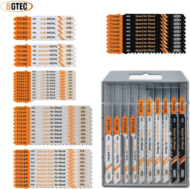 BGTEC Stichsägeblatt Set mit 50 Teilen aus HSS und HCS für Holz, Metall und Kunststoff inklusive Tragetasche - Bild 1