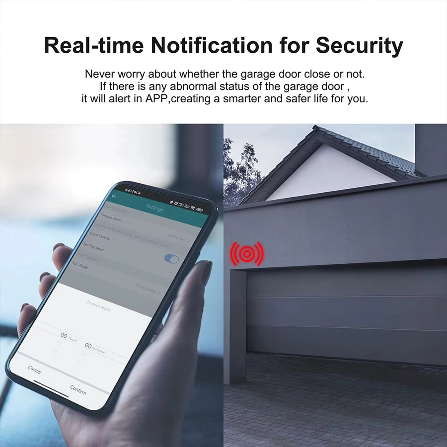 Onenuo WiFi Smart Garagentor Öffner Controller Tuya App Modul in Weiß für Alexa, Google Home und Siri - Bild 3