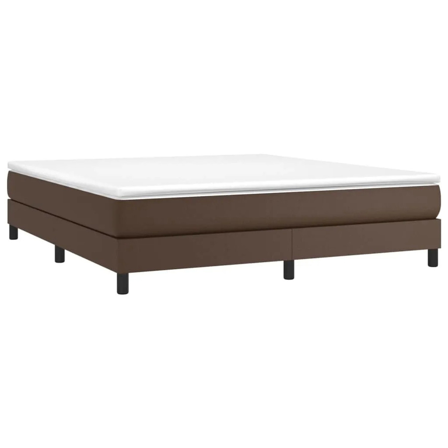 vidaXL Boxspringbettgestell gepolstert in Braun aus Kunstleder B: 180 cm, T: 200 cm, H: 203 cm - Bild 2