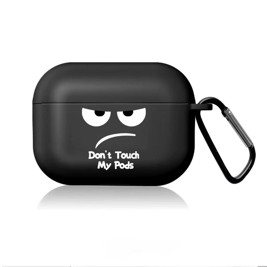 Schutzhülle für Apple AirPods 4, 3, Pro 2, Pro 3, 1, 2 in Schwarz mit kreativem Gesicht-Design - Bild 4