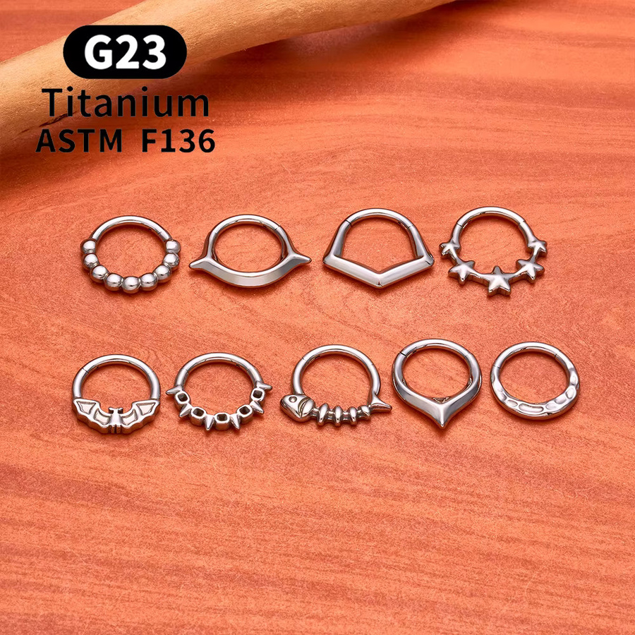 Stern Septum Piercing Clicker, Titan, Unisex - Bild 2
