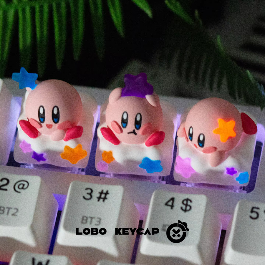 TAKARA TOMY Cutekirby's Dream Land Serie Personalisierte Mechanische Tastenkappen aus Kunstharz, Transparent, Gelb, Multicolour - Bild 2