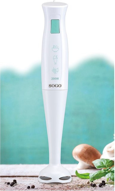 SOGO Stabmixer in Weiß mit 200 W Leistung aus Edelstahl und Kunststoff - Bild 1
