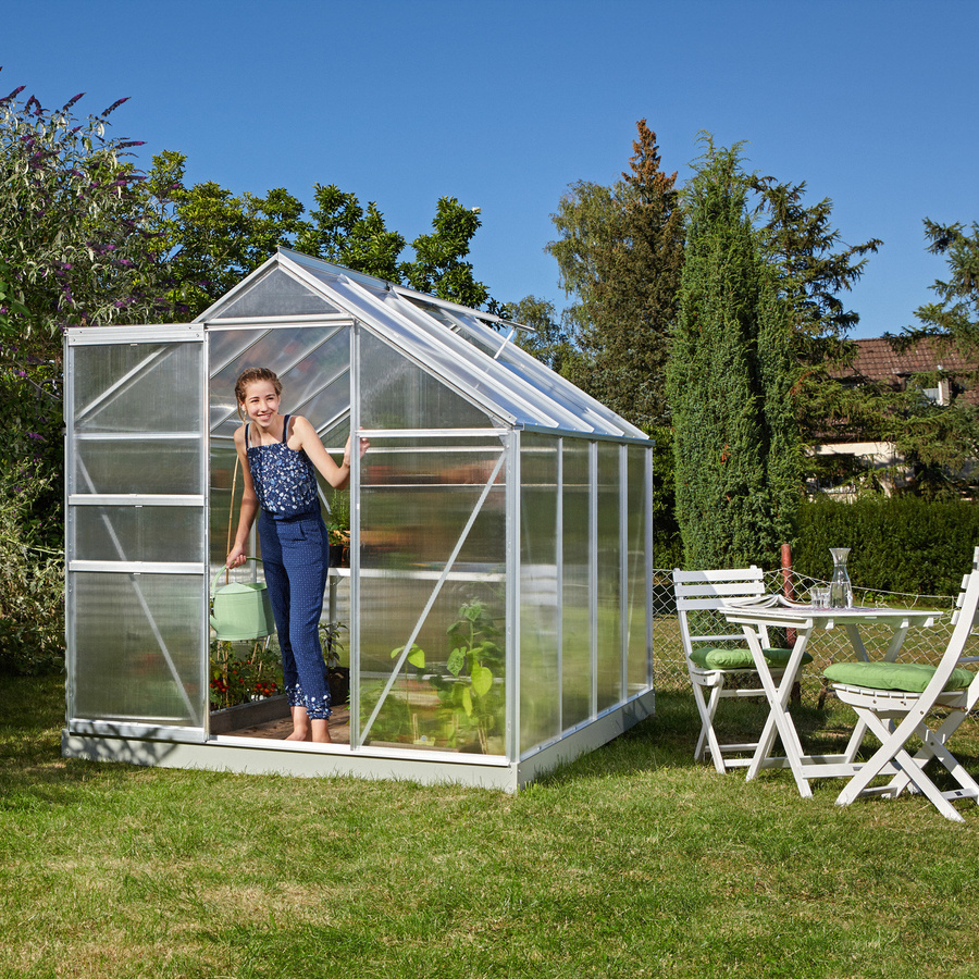 Vitavia Gewächshaus Comet 2500 aus Aluminium mit Polycarbonat-Platten in Silber und Transparent, 2,5 m² - Bild 3