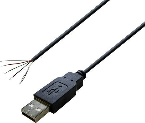 BKL Electronic USB A Stecker 2.0 mit offenem Kabelende in Schwarz - Bild 1