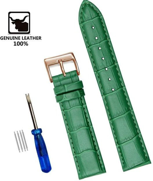 Ka Chen Muxi Uhrenarmband Leder, 22 mm, blau, Stahl-Dornschließe, Herren - Bild 1
