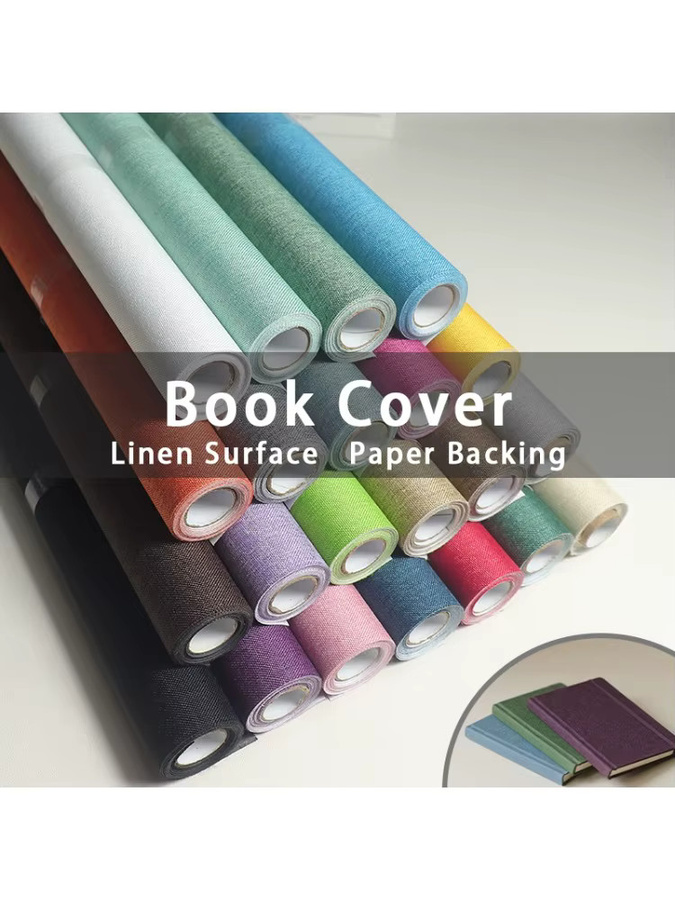 Beige Leinen-Buchhülle als Buchbindungstuch für Fotoalben und Scrapbooks, Breite: 40 cm, Länge: 300 cm - Bild 7