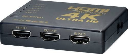 Maxtrack CS 1-5L HDMI-Switch mit Fernbedienung in Schwarz - Bild 1