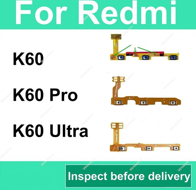 Ersatz-Flexkabel für Xiaomi Redmi K60 K60 Pro K60E K60 Ultra Ein/Aus-Schalter und Lautstärketasten in Gold - Bild 1
