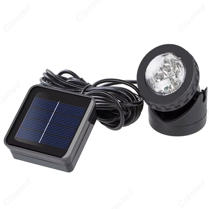 Claeted Solar Unterwasser LED Projektionslicht mit Dual-Kopf für Garten und Landschaftsdekoration in Schwarz - Bild 5