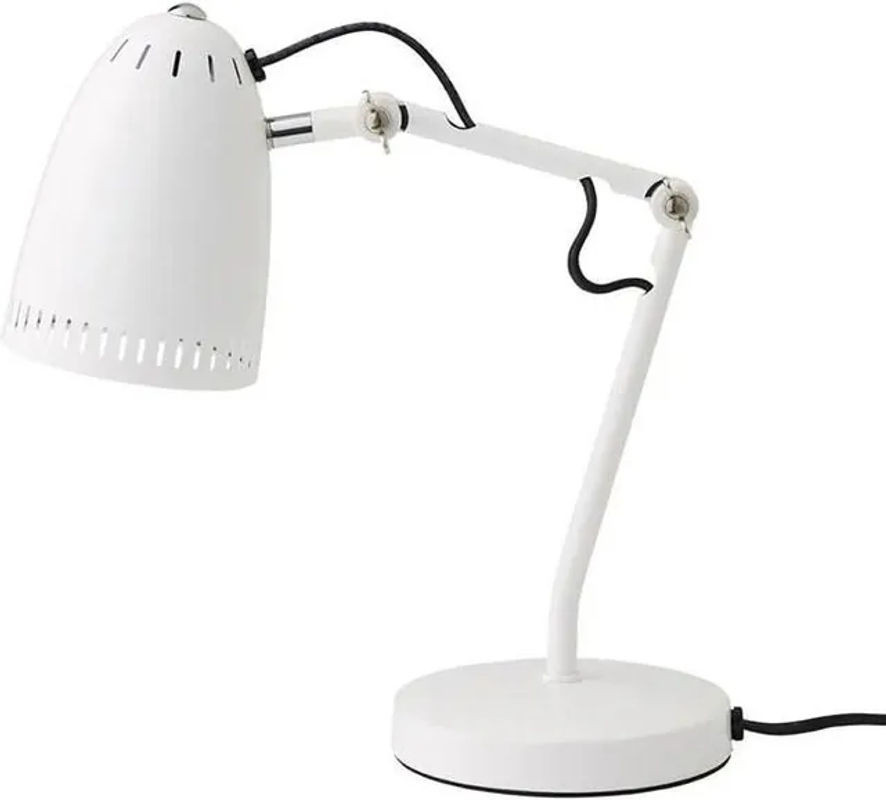 Superliving Dynamo Tischlampe in Weiß Matt aus Metall mit schwenkbarem Schirm und E14 Fassung - Bild 1