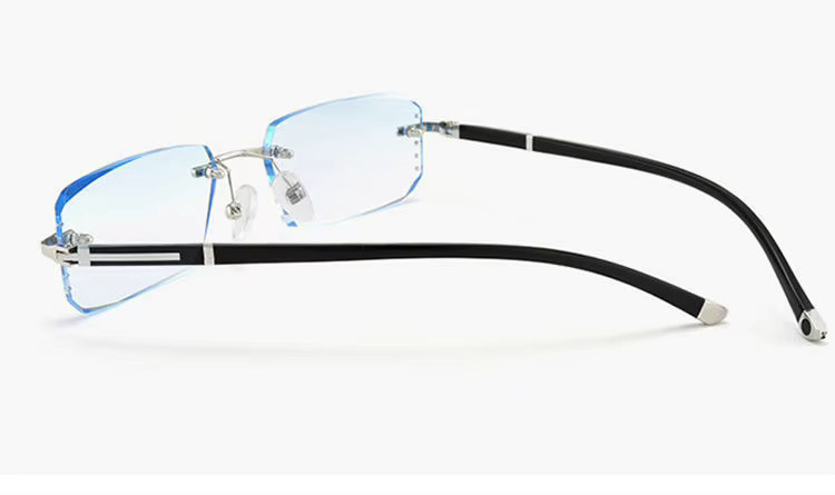 Shatar Lesebrille, randlos, rechteckig, transparent, Metall, Unisex - Bild 3