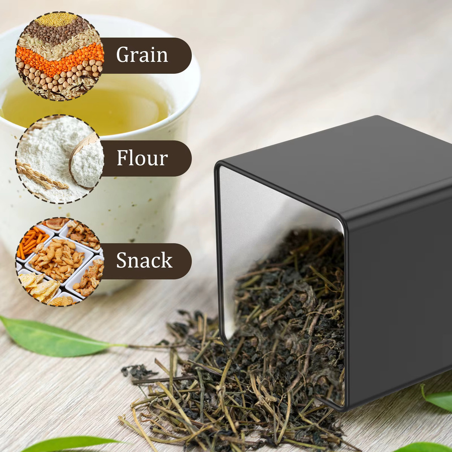 Willstar 3er Set Vakuum Versiegelte Vorratsgläser aus Glas und Metall für Kaffee, Tee und Zucker in Schwarz und Weiß - Bild 6