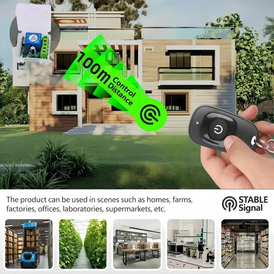 YJMP Universeller drahtloser Fernbedienungsschalter DC 12V 1CH Relais Empfängermodul mit RF EV1527 Lerncode Sender für Smart Home Lampe und Ventilator - Bild 5