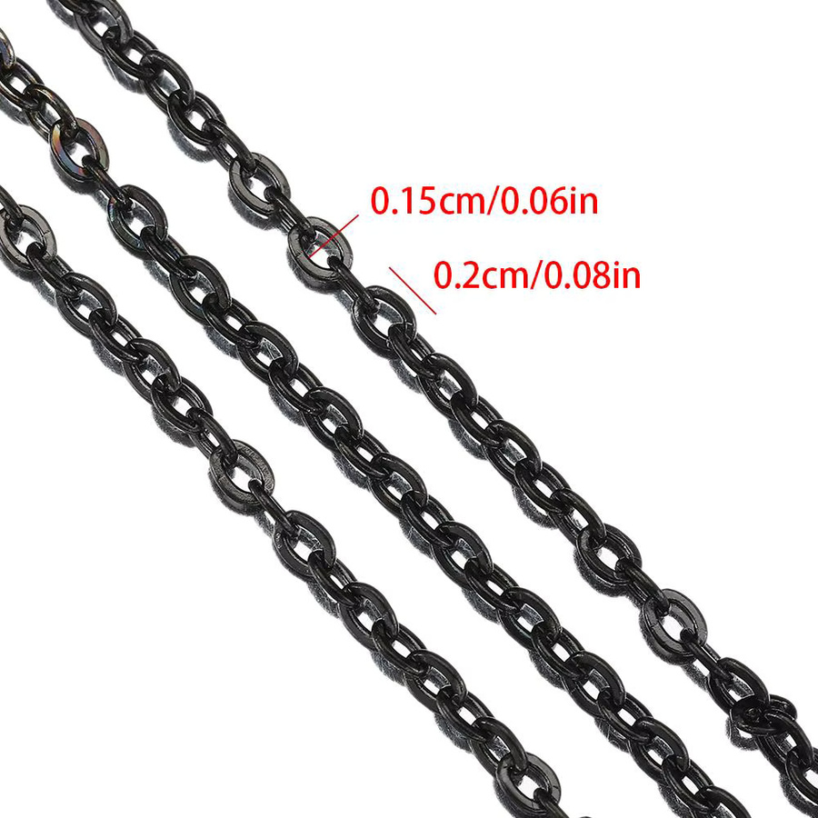 Ailimi Halskette Edelstahl, Schwarz, O-Form, Unisex - Bild 4